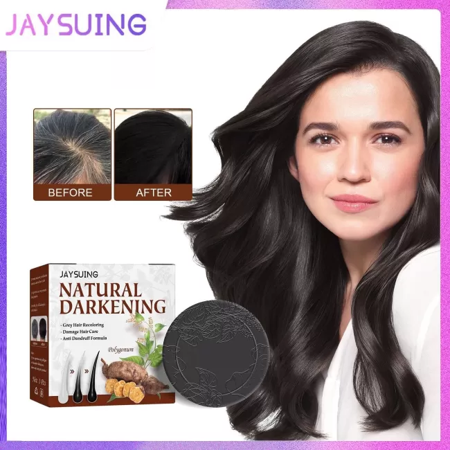 Jaysuing Natural Darkening Polygnumg Shampoo Bar Soap