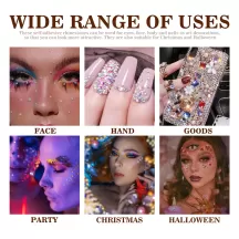 Jaysuing Rhinestone Makeup Sticker for Face Hand Hair