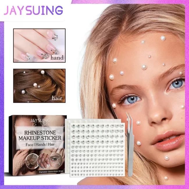 Jaysuing Rhinestone Makeup Sticker for Face Hand Hair