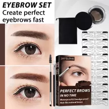 Jaysuing Eyebrow Stamp Stencil Kit for Bushy Eyebrows