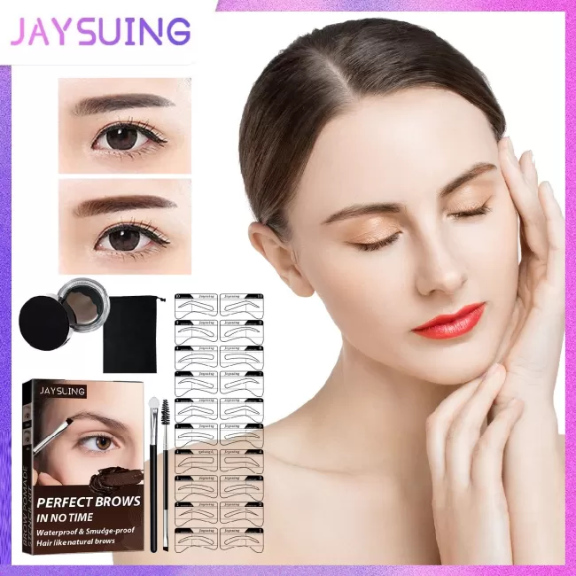 Jaysuing Eyebrow Stamp Stencil Kit for Bushy Eyebrows