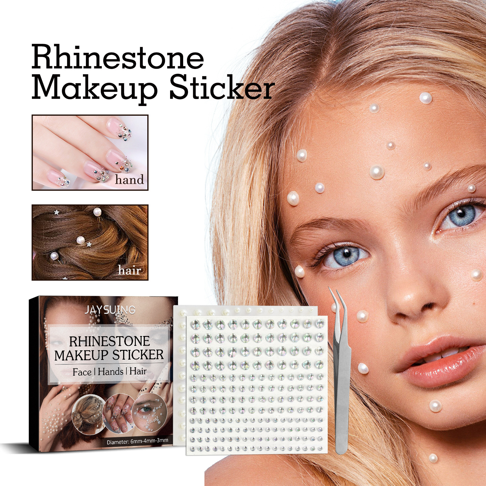 Jaysuing Rhinestone Makeup Sticker